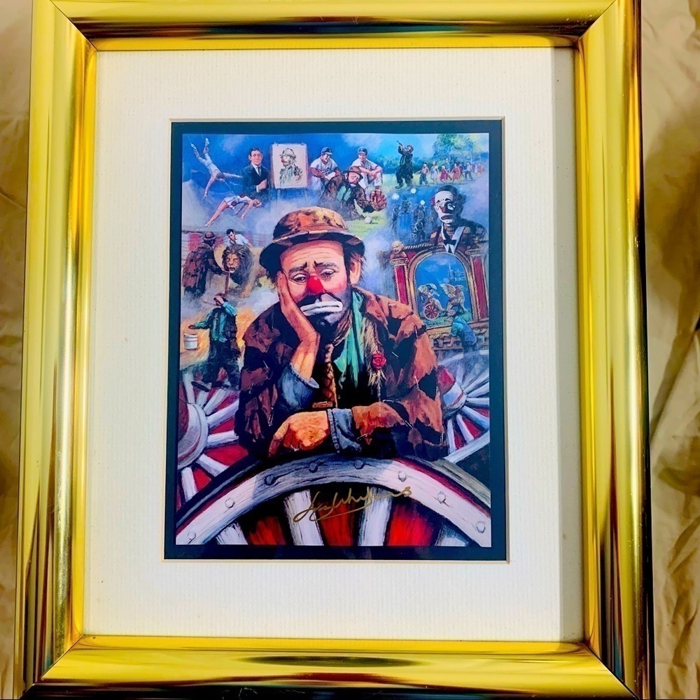 Emmett Kelly Signed Original Lithograph circus collection tribute vintage art